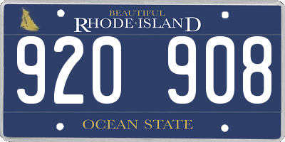 RI license plate 920908
