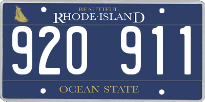 RI license plate 920911