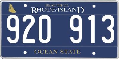 RI license plate 920913