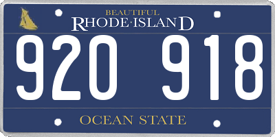 RI license plate 920918