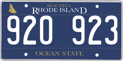 RI license plate 920923