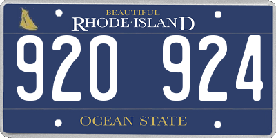 RI license plate 920924