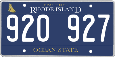 RI license plate 920927