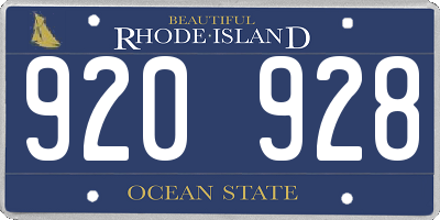 RI license plate 920928