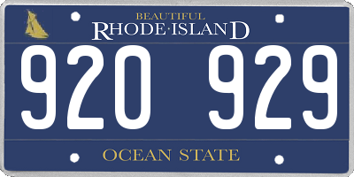 RI license plate 920929