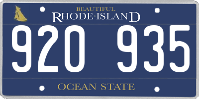 RI license plate 920935