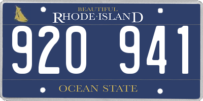 RI license plate 920941