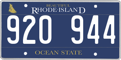 RI license plate 920944