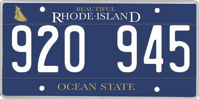 RI license plate 920945