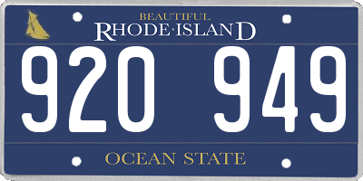 RI license plate 920949