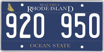 RI license plate 920950