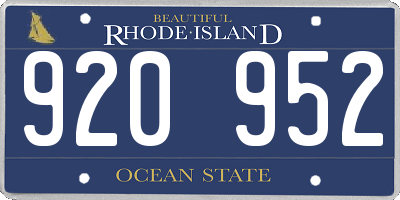 RI license plate 920952