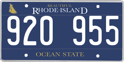 RI license plate 920955