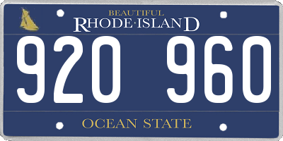 RI license plate 920960