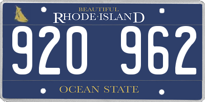 RI license plate 920962
