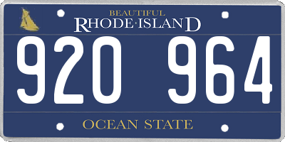 RI license plate 920964