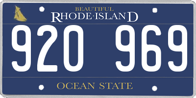RI license plate 920969