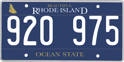 RI license plate 920975