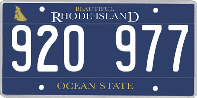 RI license plate 920977