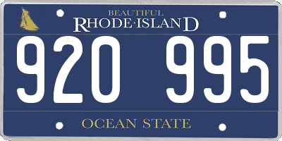 RI license plate 920995