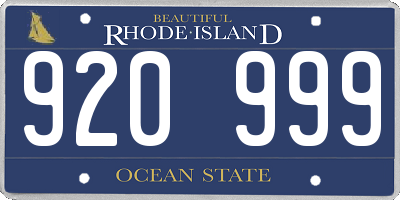 RI license plate 920999