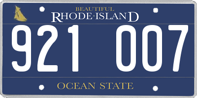 RI license plate 921007