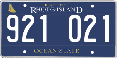 RI license plate 921021