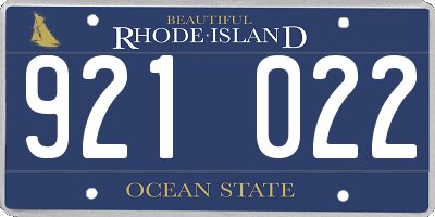 RI license plate 921022