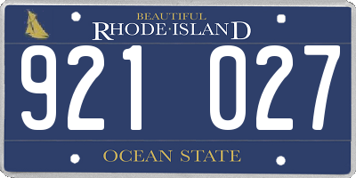 RI license plate 921027