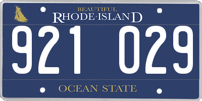 RI license plate 921029