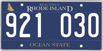 RI license plate 921030