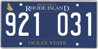 RI license plate 921031