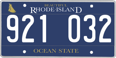 RI license plate 921032