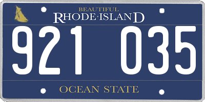 RI license plate 921035