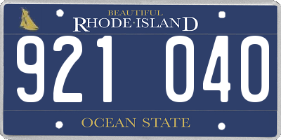 RI license plate 921040