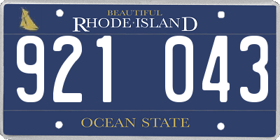 RI license plate 921043