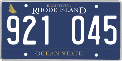 RI license plate 921045