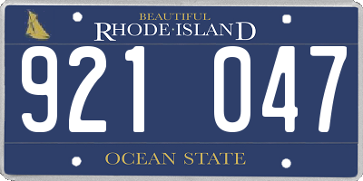 RI license plate 921047
