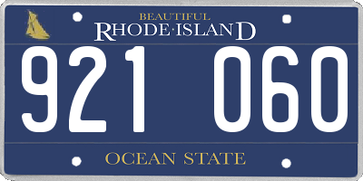 RI license plate 921060