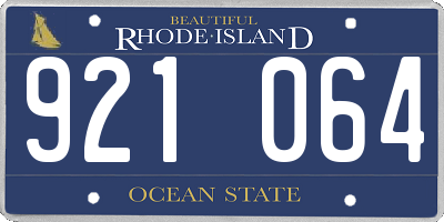RI license plate 921064