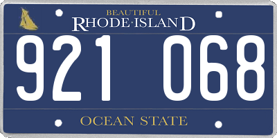 RI license plate 921068