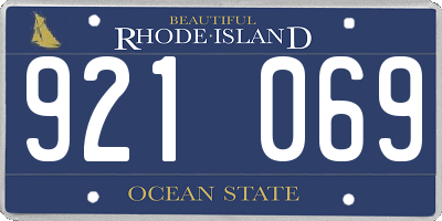 RI license plate 921069