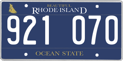 RI license plate 921070