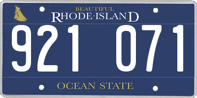 RI license plate 921071