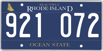 RI license plate 921072