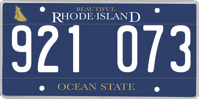 RI license plate 921073