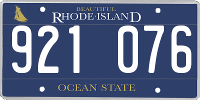 RI license plate 921076