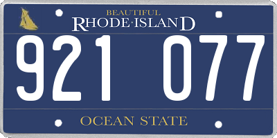 RI license plate 921077