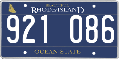 RI license plate 921086