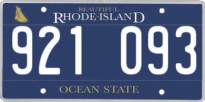 RI license plate 921093